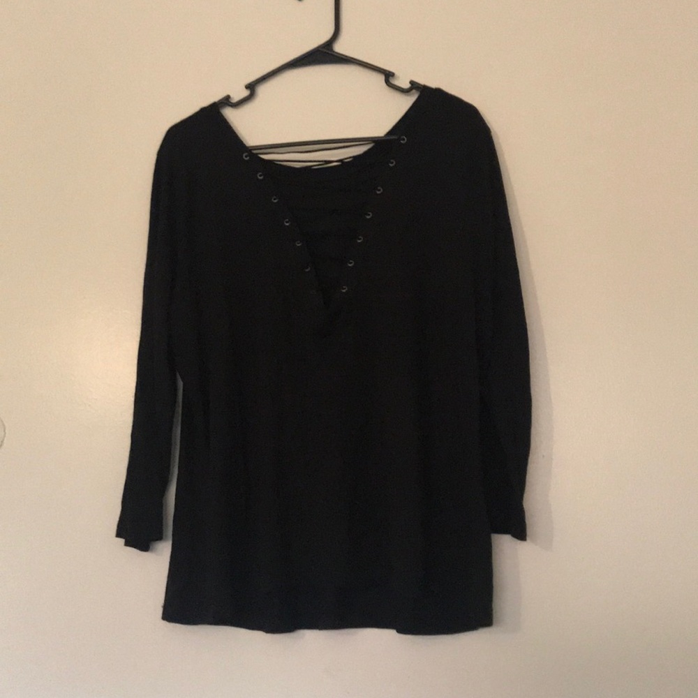 Black lace up top